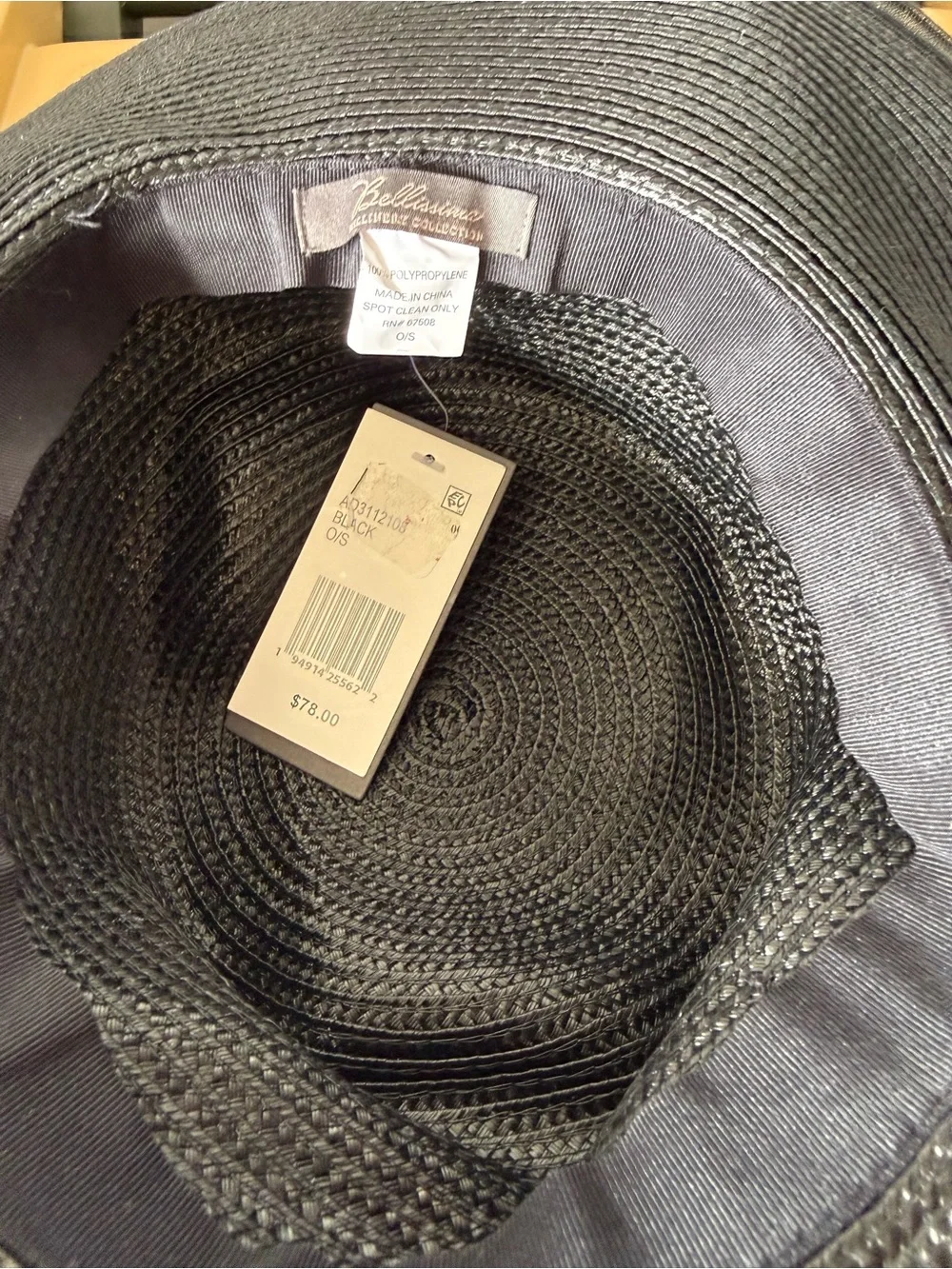 Elegant Black Women's Wide-Brim Straw Hat with Decorative Bow Accent